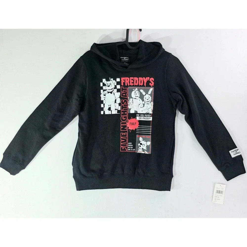 NWT Five Nights at Freddy's Boys Small 8 Graphic Hoodie Black FNAF